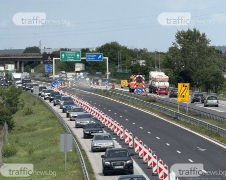 Тотална тапа край Пловдив. Движението за София буквално спря СНИМКИ