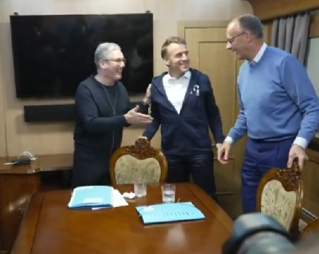 Макрон и Мерц употребявали кокаин във влака за Киев? Канцеларията на президента: Дезинформация