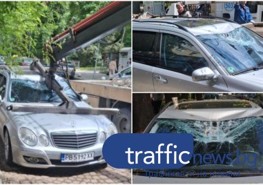 Паяк потроши автомобил в Пловдив- предно стъкло и покрив са тотал щета