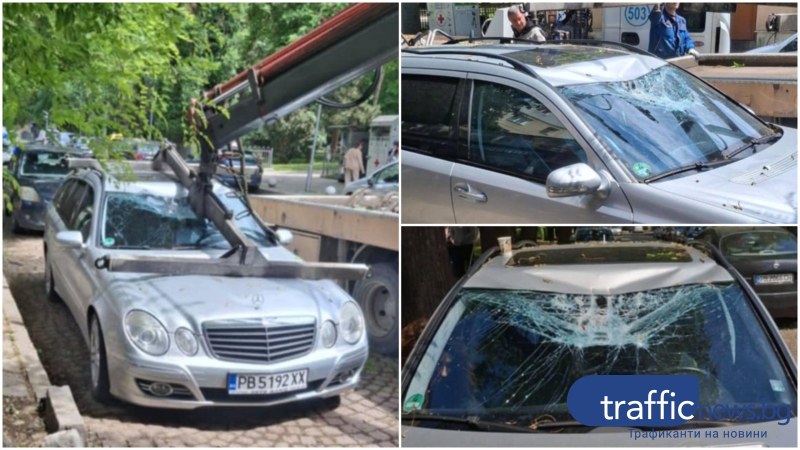 Паяк потроши автомобил в Пловдив- предно стъкло и покрив са тотал щета