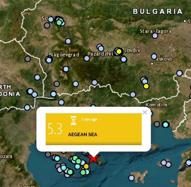 Земетресение в Егейско море беше усетено в Пловдив