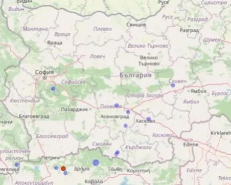 Слаб трус е регистриран на границата на Гърция с България
