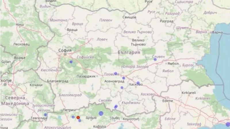 Слаб трус е регистриран на границата на Гърция с България