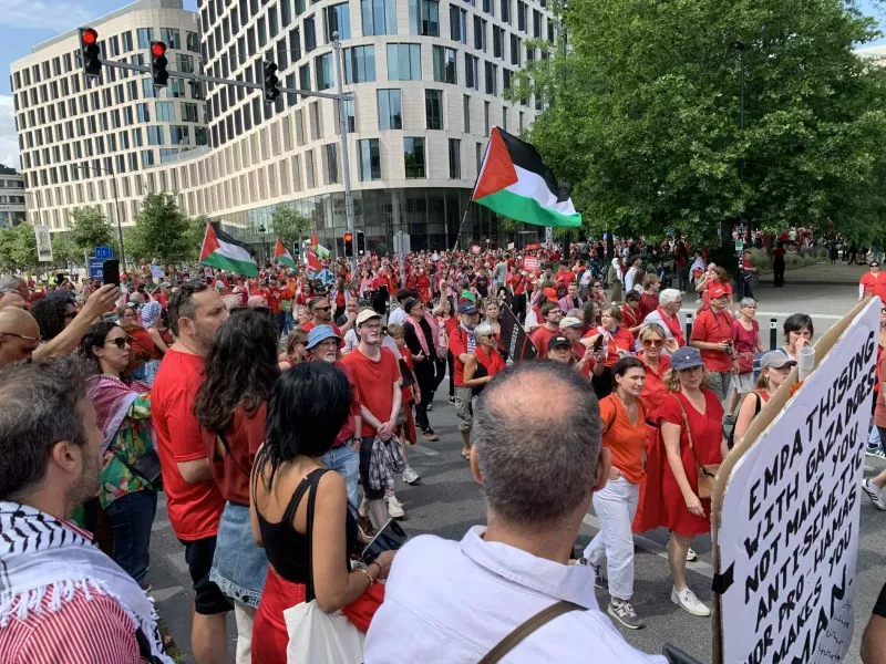 Хиляди блокираха центъра на Брюксел в пропалестински протест