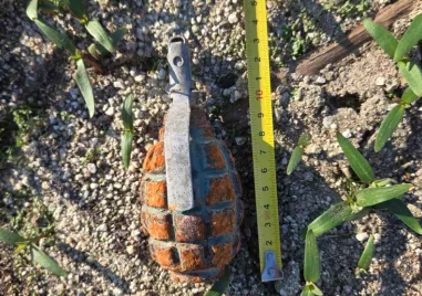 Силно корозирала ръчна граната Ф 1 със запалка е унищожена от