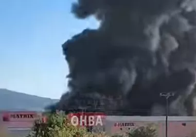 Голям пожар в завод за пластмаса край Атина