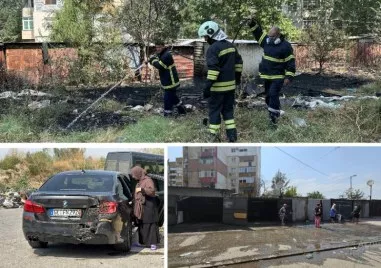 Пожар погълна няколко гаража в Столипиново, ново БМВ се размина на косъм от пламъците