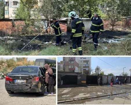 Пожар погълна няколко гаража в Столипиново, ново БМВ се размина на косъм от пламъците