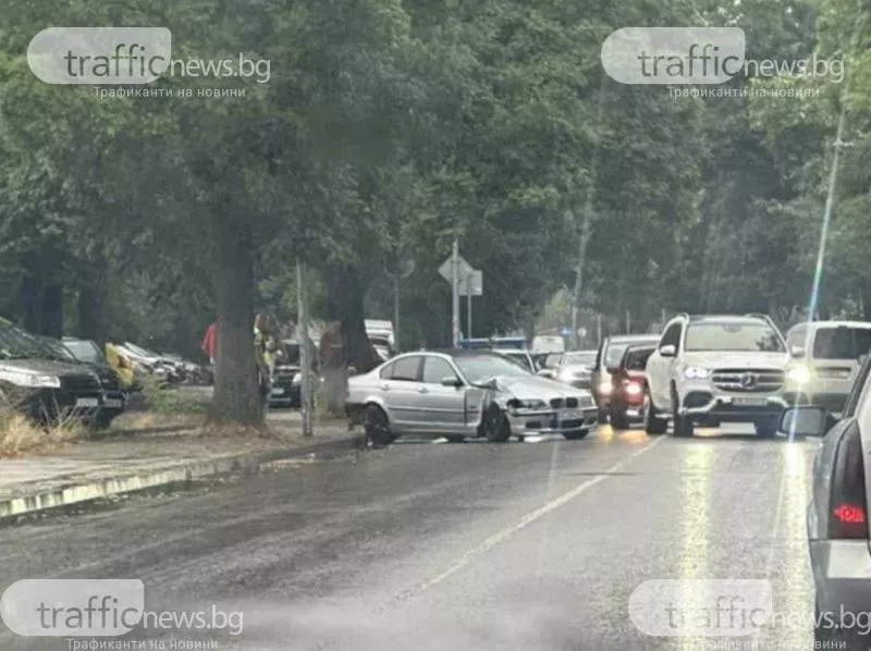 БМВ се заби в дърво на пловдивски булевард