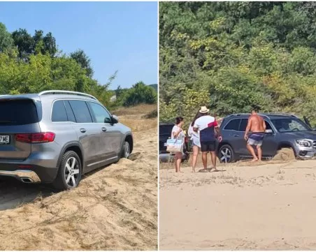 След опит за бърз достъп до морето: Пловдивчанин затъна с джипа си на плаж „Перла