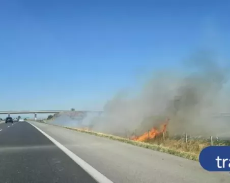 Пожарът край магистрала
