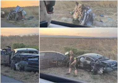 Тежка катастрофа между шест автомобила е станала преди минути на