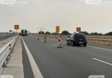 Катастрофа на АМ Тракия в посока Бургас, движението е в една лента