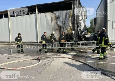 Сериозни материални щети след пожара в склад за обувки в Пловдив ВИДЕО