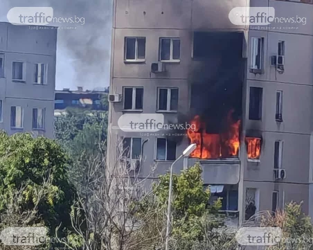 Пожар лумна в апартамент зад Лаута ВИДЕО