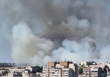 Голям пожар избухна в района на Националния военен университет във