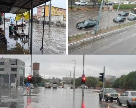 Десетки коли блокирани под вода в Пловдив, ученици от Столипиново едва стигнаха до класните стаи
