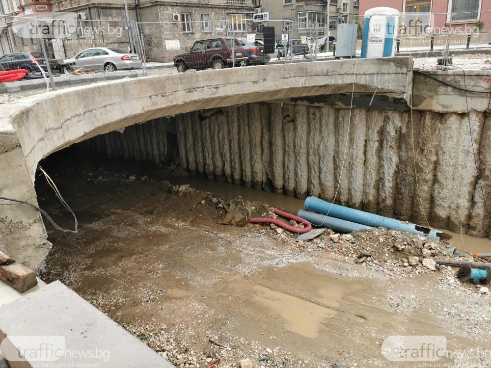 Без драми в пробива под Централна гара след валежите в Пловдив