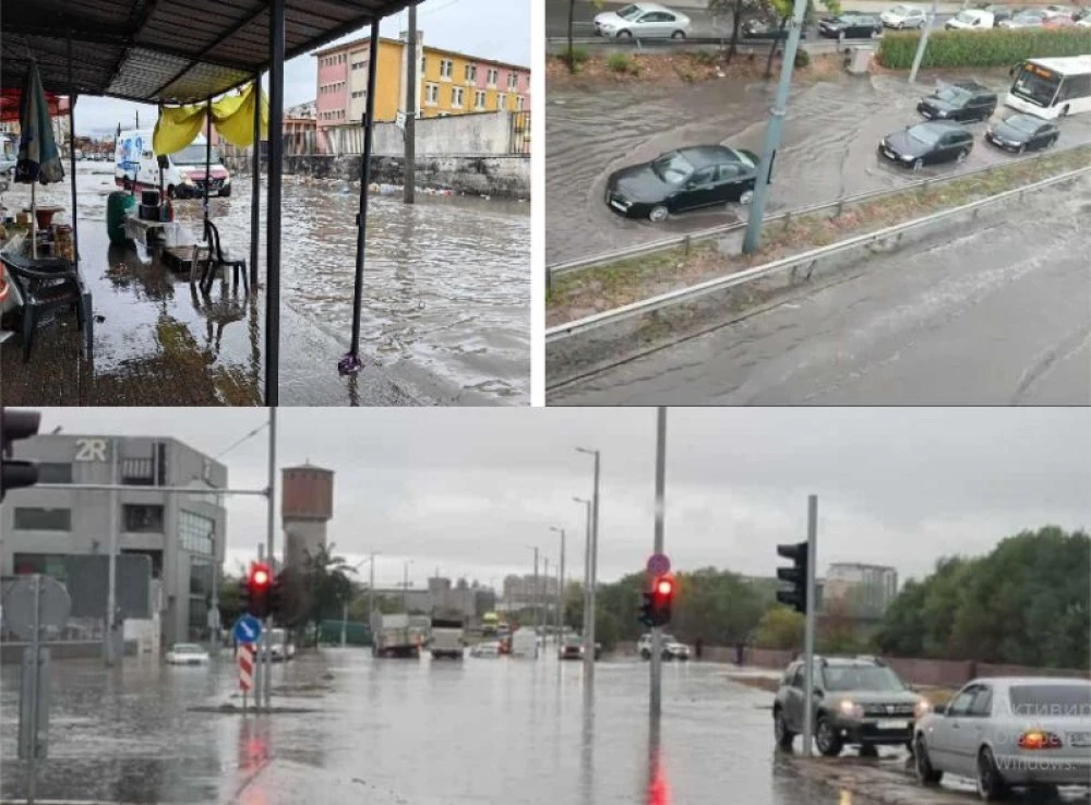 Десетки коли блокирани под вода в Пловдив, ученици от Столипиново едва стигнаха до класните стаи