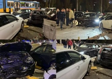Пиян шофьор помете поне 6 автомобила в центъра на София