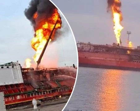 Евакуации по Дунав: Турски кораб с втечнен газ се запали след руски атаки с дрон