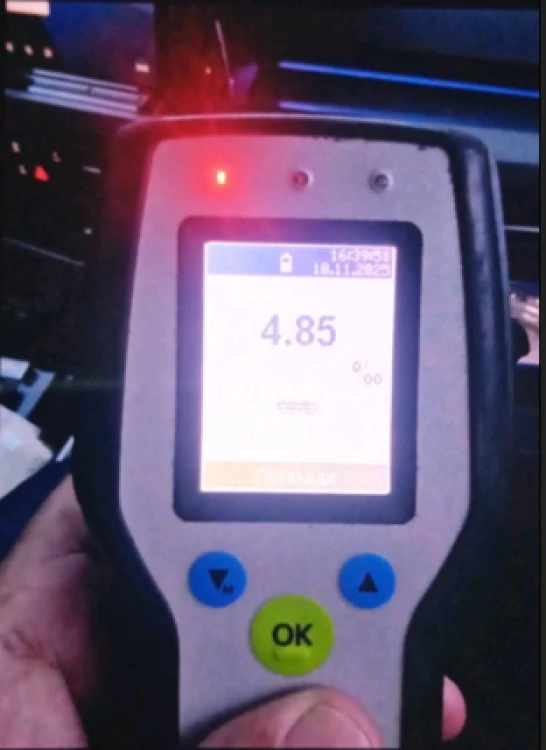 Задържаха шофьор на камион с 4,85 промила алкохол