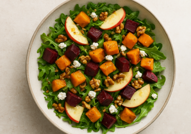 Свежа есенна салата със сезонни зеленчуци