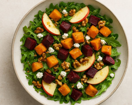 Свежа есенна салата със сезонни зеленчуци