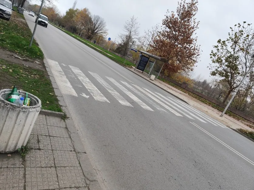 Пешеходна пътека в Пловдив завършва в калта СНИМКИ