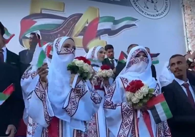 54 двойки се ожениха на масова сватба в ивицата Газа