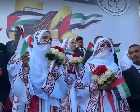 54 двойки се ожениха на масова сватба в ивицата Газа