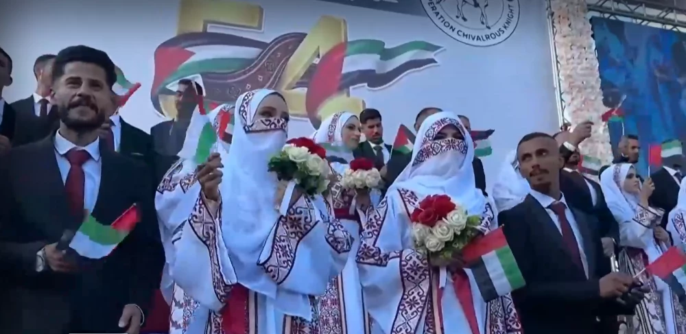 54 двойки се ожениха на масова сватба в ивицата Газа