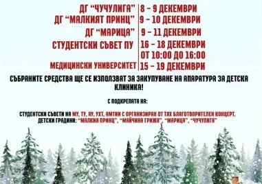 Щафета от коледни базари събира средства за детската клиника в Пловдив