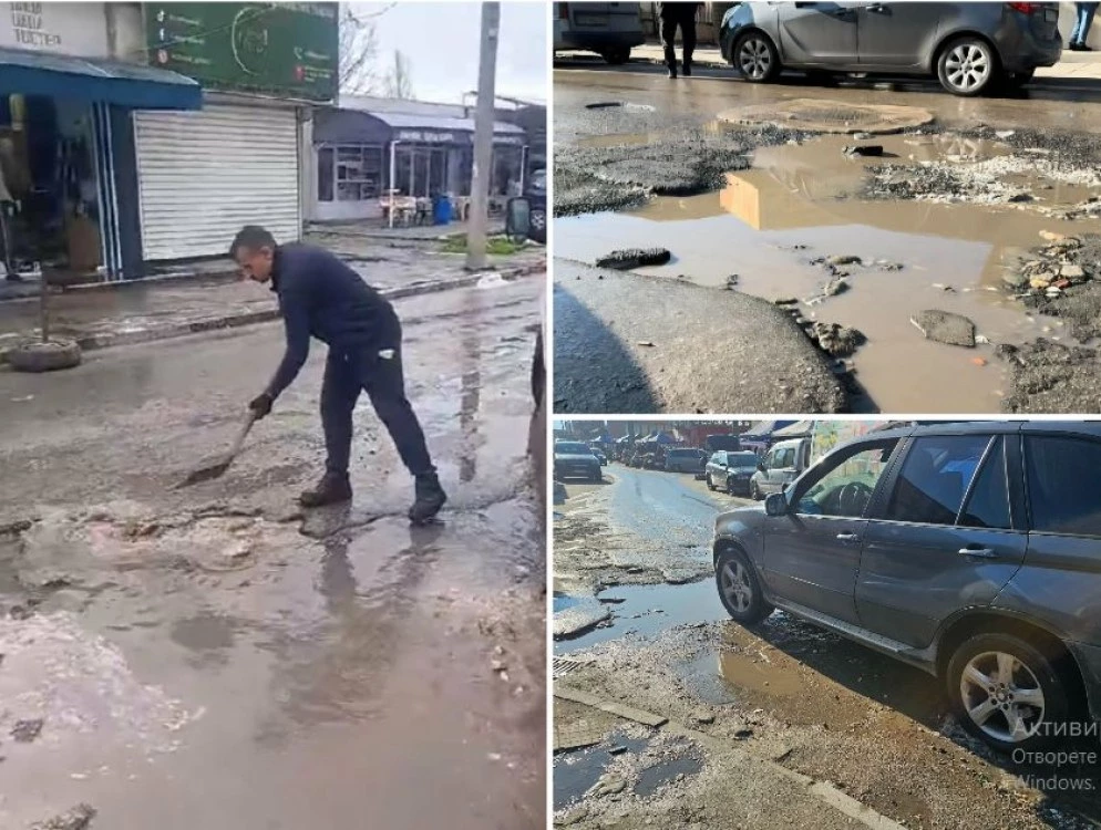 Жители на Столипиново запълват дупки с инертни материали, райкметът ги укори  ВИДЕО