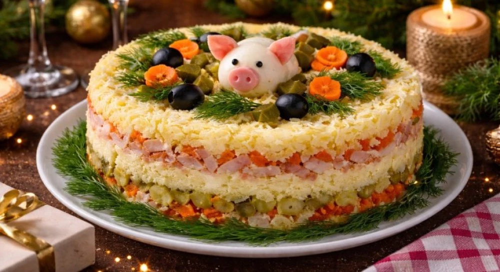 Рецепта за вкусна и красива солена торта за Нова година