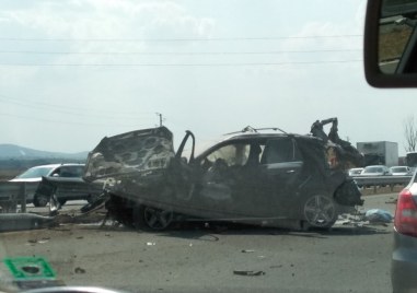 ПТП затруднява движението по АМ Тракия посока Пловдив