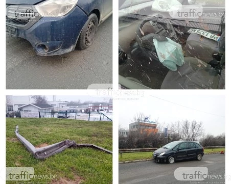 Две коли минаха през мантинелата на Скобелева майка, изоставени са на пътя СНИМКИ