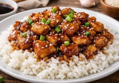 Пилешкото с терияки сос и ориз е бърза и ароматна