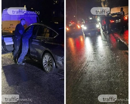 Шофьор с БМВ без номера вилня в Кючука, удари няколко коли СНИМКИ