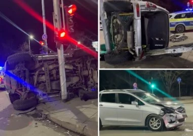 Зрелищна катастрофа е станала на бул Менделеев в Пловдив в