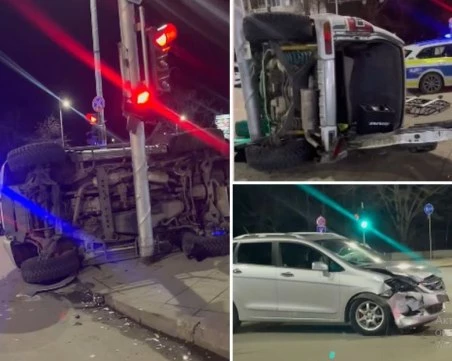 Зрелищна катастрофа до „Колодрума”, кола обърна джип след отнето предимство ВИДЕО