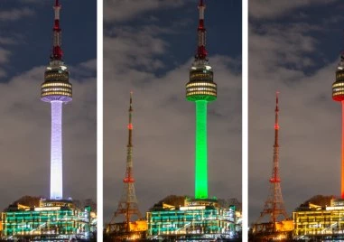 Емблематични сгради в столицата на Южна Корея грейнаха в цветовете на българското знаме