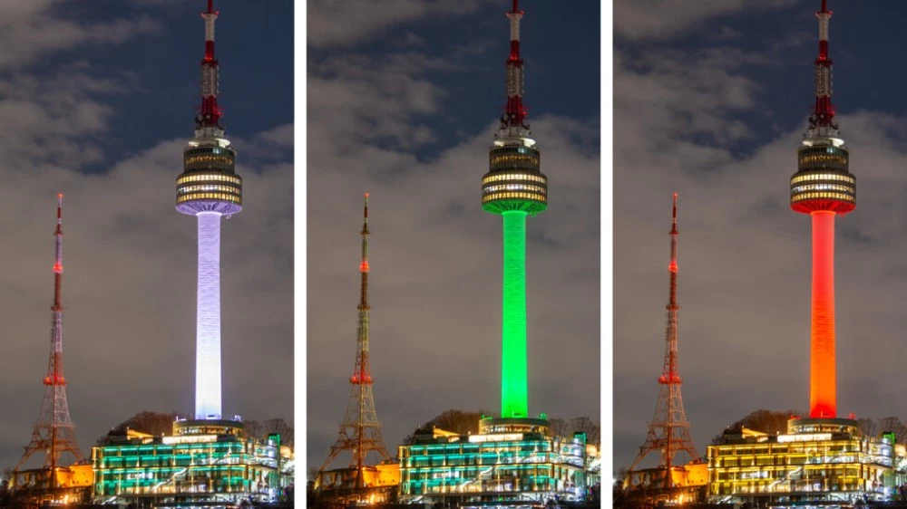 Емблематични сгради в столицата на Южна Корея грейнаха в цветовете на българското знаме