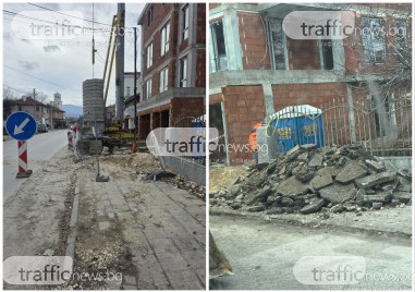 Строител в Коматево разкопа улица, стои на чакъл повече от месец