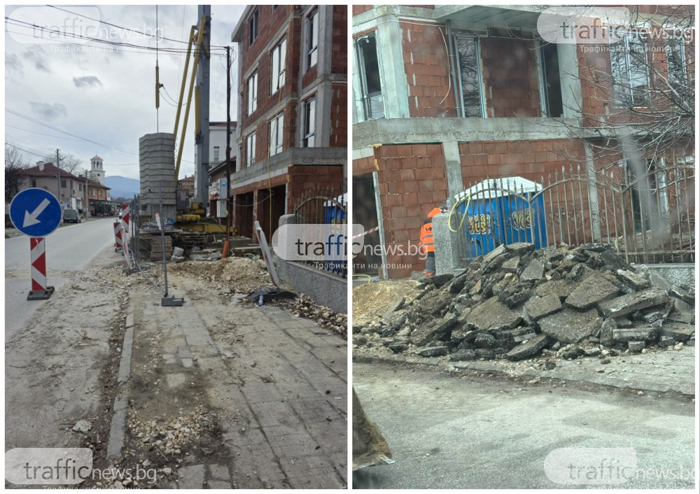 Строител в Коматево разкопа улица, стои на чакъл повече от месец