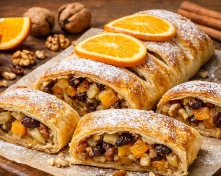 Рецепта за портокалов щрудел с бутер тесто