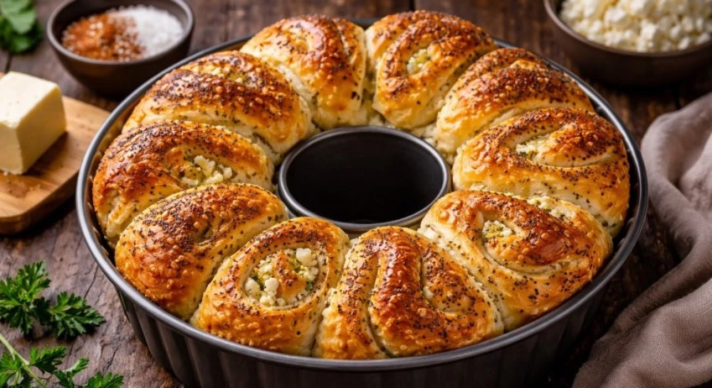 Рецепта за питка със сирене и шарена сол във форма за кекс