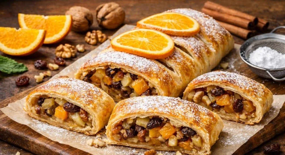 Рецепта за портокалов щрудел с бутер тесто