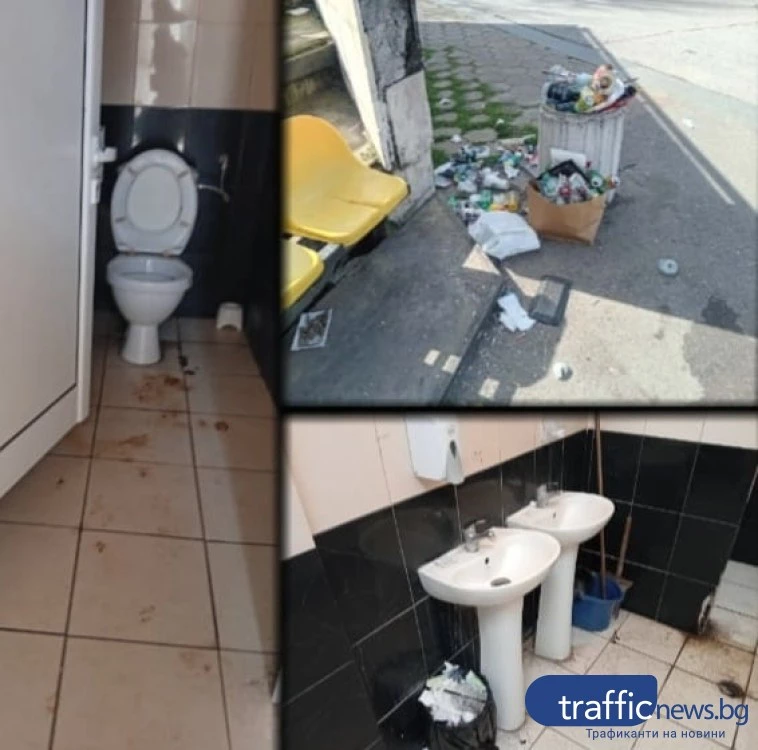 Потресаваща гледка на Гребната след уикенда: Кошчетата преливат, подът в тоалетната покрит с изпражнения СНИМКИ