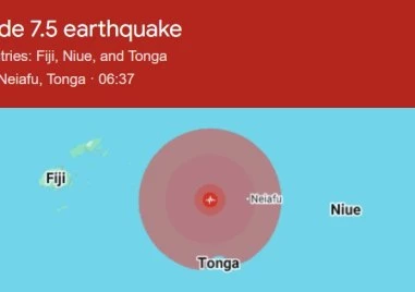 Земетресение с 7,6 по Рихтер регистрираха около Тонга